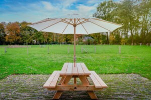 Douglas picknicktafel met parasol